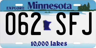 MN license plate 062SFJ