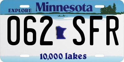 MN license plate 062SFR