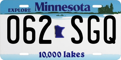 MN license plate 062SGQ