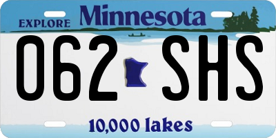 MN license plate 062SHS