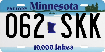 MN license plate 062SKK