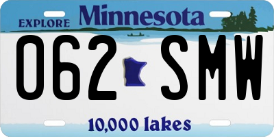 MN license plate 062SMW