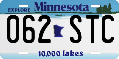MN license plate 062STC