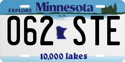 MN license plate 062STE