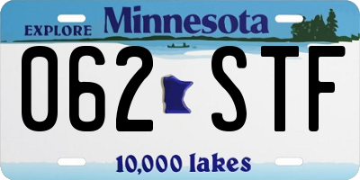 MN license plate 062STF