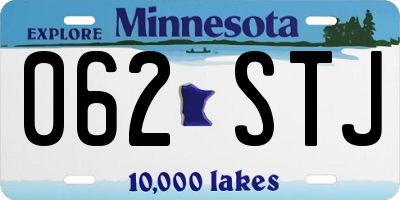 MN license plate 062STJ