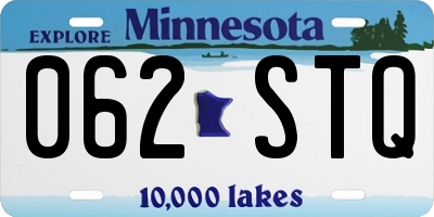 MN license plate 062STQ