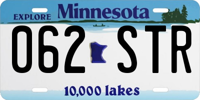 MN license plate 062STR