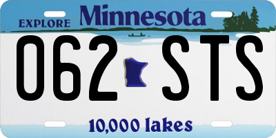 MN license plate 062STS
