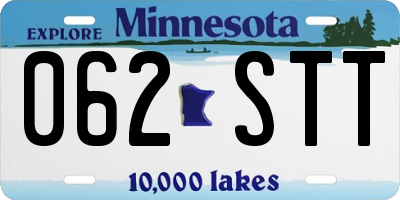 MN license plate 062STT