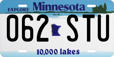 MN license plate 062STU