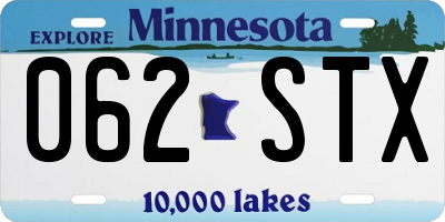 MN license plate 062STX