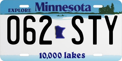 MN license plate 062STY