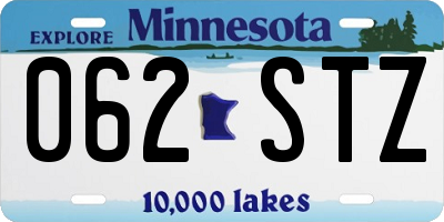 MN license plate 062STZ