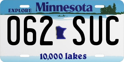 MN license plate 062SUC
