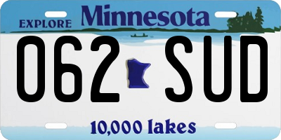 MN license plate 062SUD
