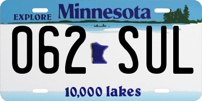 MN license plate 062SUL
