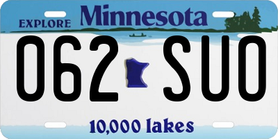 MN license plate 062SUO