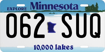 MN license plate 062SUQ