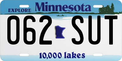 MN license plate 062SUT