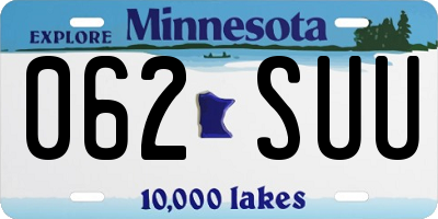 MN license plate 062SUU