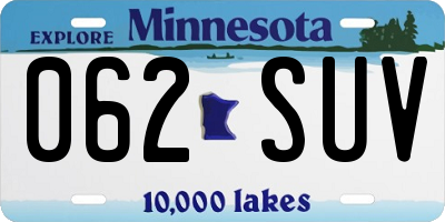 MN license plate 062SUV