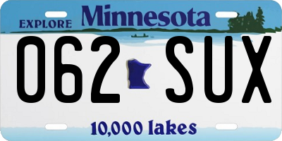 MN license plate 062SUX