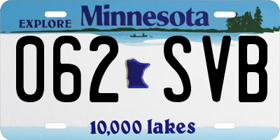 MN license plate 062SVB