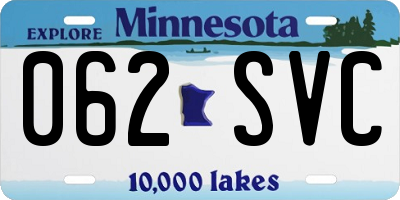 MN license plate 062SVC