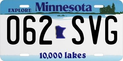MN license plate 062SVG