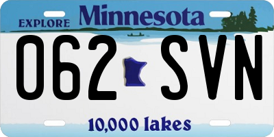 MN license plate 062SVN