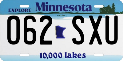 MN license plate 062SXU