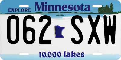 MN license plate 062SXW