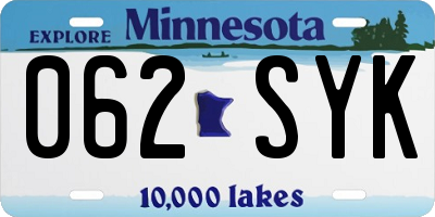 MN license plate 062SYK