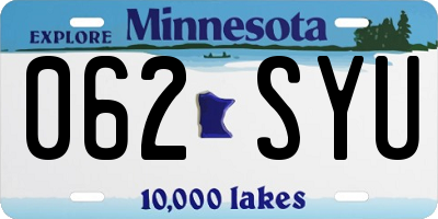 MN license plate 062SYU