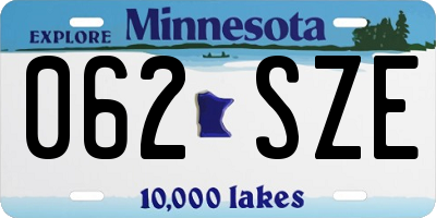 MN license plate 062SZE