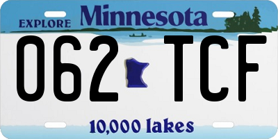 MN license plate 062TCF