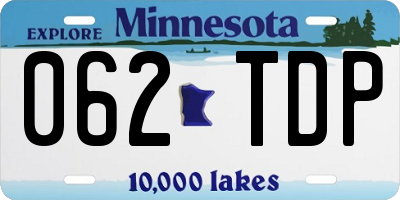 MN license plate 062TDP