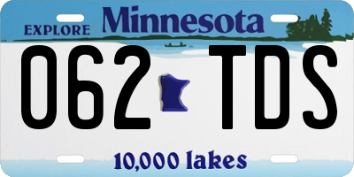 MN license plate 062TDS