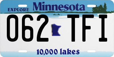 MN license plate 062TFI