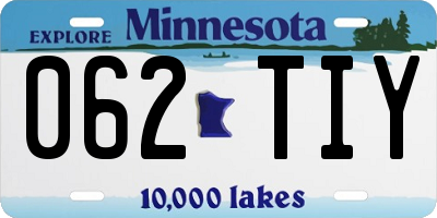 MN license plate 062TIY