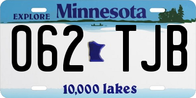 MN license plate 062TJB