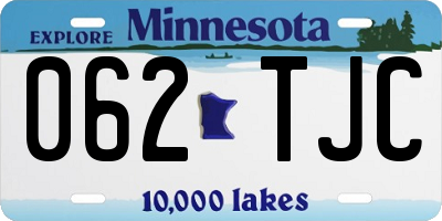 MN license plate 062TJC