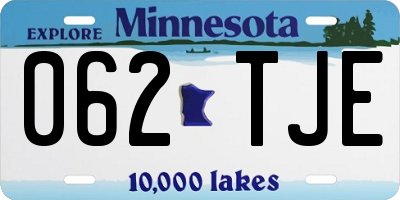 MN license plate 062TJE