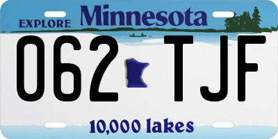 MN license plate 062TJF