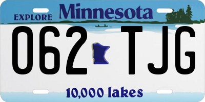 MN license plate 062TJG