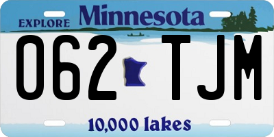 MN license plate 062TJM