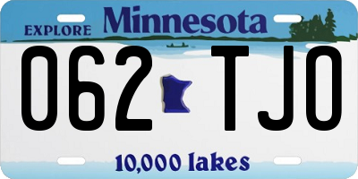 MN license plate 062TJO