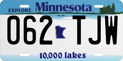 MN license plate 062TJW