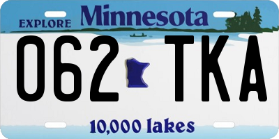 MN license plate 062TKA